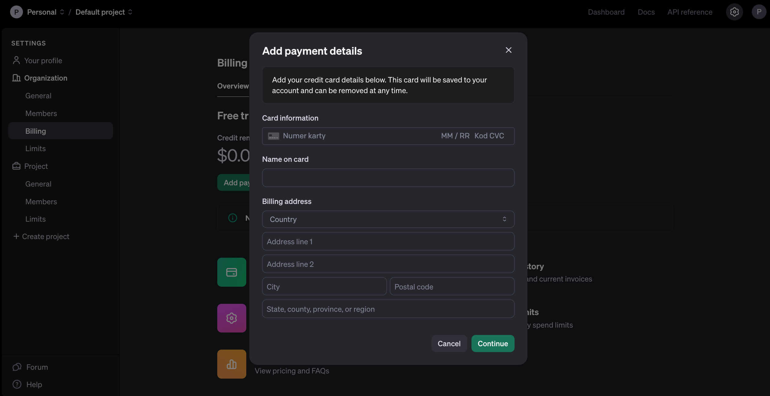 Konfiguracja płatności